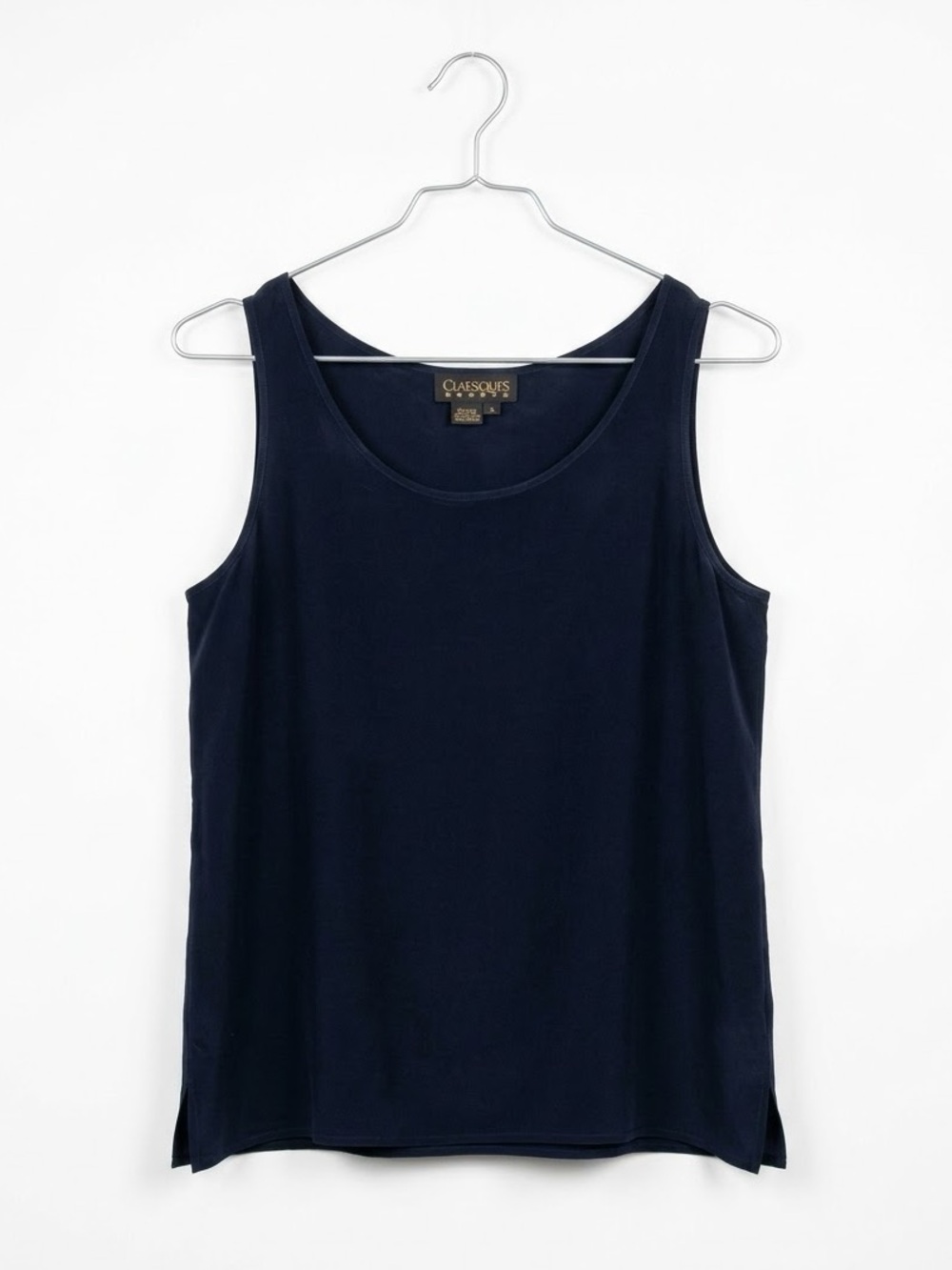 Classiques Entier 100% Silk Shell Tank Top Blouse in Dark Navy - Size10